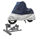 Stahl Motorradwippe Vorne Radgröße 17"-21" Set inkl. Motorradgarage Abdeckplane – Motorradständer inkl.