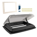 MPK VisionStar L pro Schwarz Dachhaube 70x50 + Dichtmasse Adapterrahmen pssd. für Ducato – MPK