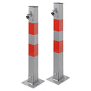 2er Set Parkpfosten mit Schloß Parkplatzsperre aus Stahl 655 x 60 x 60 mm – APT