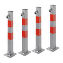 4er Set Parkpfosten mit Schloß Parkplatzsperre aus Stahl 655 x 60 x 60 mm – APT