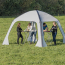 Pavillon aufblasbar | 300D Polyester | 365x365cm | grau | Luftpavilion | Schutz – ProPlus