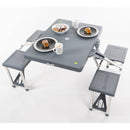 Picknick Tischgruppe, 65x85x67cm, Campingtisch 4 Sitze für Outdoor u. Reisen – So macht Picknicken Spaß!