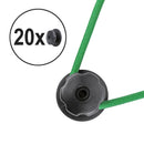 20x Planenhaken rund Kunststoff Ø 25 mm schwarz 6mm Bohrung – Robuster Kunststoff Planenhaken, 25 mm Durchmesser.