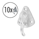 10x Planenhaken Metall mit Öse 70 x 45mm Stahl verzinkt Netz Haken für Anhänger – ProPlus