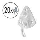 20x Planenhaken Metall mit Öse 70 x 45mm Stahl verzinkt Netz Haken für Anhänger – ProPlus
