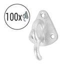 100x Planenhaken Metall mit Öse 70 x 45mm Stahl verzinkt Netz Haken für Anhänger – ProPlus