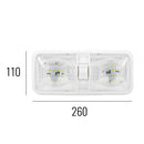 Aufbauleuchte 48-Leds, 12V, 640lm, 38x288x127mm, Kunststoff, weiß – ProPlus