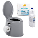 Tragbare Campingtoilette + Camp4 Toilettenpapier, Toilettenflüssigkeit – ProPlus