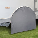 Wohnwagen Radabdeckung mit Keder grau UV Schutz Polyestergewebe 77x60cm – ProPlus