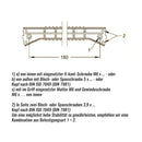4x Wohnwagen Rangiergriff, 180 mm, Kunststoff, Unterteil Rot, Oberteil Reinweiss