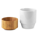 Rebel Outdoor Tasse 200 ml Doppelwandig Campingtasse Kaffeebecher Bambus/Weiß – Rebel