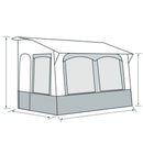 Ganzjahresvorzelt Casa Royal 2 390, 390x230cm, Stahlgestänge Wohnwagen Vorzelt – Reimo Tent Technology