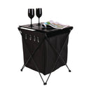 Alu Rolltisch HUGO mit Tasche + Haken 46 x 50 cm schwarz Campingtisch Falttisch – So macht Camping Spaß!