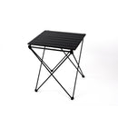 Alu Rolltisch HUGO mit Tasche + Haken 46 x 50 cm schwarz Campingtisch Falttisch – So macht Camping Spaß!
