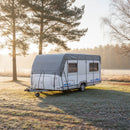 Dachschutzplane 5,5x3 m Grau 160g/m² – Atmungsaktive Wohnmobil & Wohnwagen Abdeckplane | Wetterfester Schutz mit Gurtsystem