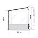 2x Universal-Seitenwand mit Fenster für Markise, grau, 250x234x290 cm – Bo-Camp