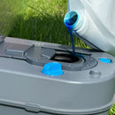 Freizeitschmiede Set Sanitärzusatz Simple Blue & Rinse je 4L & All Soft Toilettenpapier – Freizeitschmiede