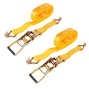 2x Spanngurt mit Ratsche Doppelhaken 8 Meter 5000Kg 50mm Breite PES Orange LKW – ProPlus