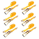 6x Spanngurt mit Ratsche Doppelhaken 8 Meter 5000Kg 50mm Breite PES Orange LKW – ProPlus