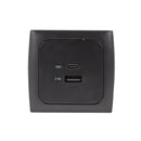 USB Steckdose USB-A USB-C Einbau Ladegerät Schwarz - Isodose, Abdeckung, Rahmen – Wamovo