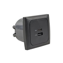 USB Steckdose USB-A USB-C Einbau Ladegerät Schwarz - Isodose, Abdeckung, Rahmen – Wamovo