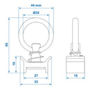 4 Stück Stud Fitting mit Öse Zurröse für Zurrschienen Airlineschiene Endfitting – ProPlus