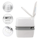 Porta Potti Qube 165 + Chemie + Fiamma Toilettenbürste + Aquasoft – Das Porta Potti Qube 165, das Grundmodell von Thetford.