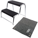 Doppeltrittstufe XL inkl. Fußmatte Trittstufe Stahl bis 150kg Wohnwagen Camping – APT