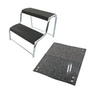 Doppeltrittstufe inkl. passender Fußmatte, Stahl, max. 150kg – ProPlus