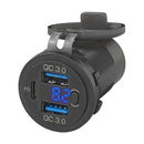 USB-Einbausteckdose 2x Typ A, 1x Typ C + Voltmeter, Auto Steckdose Autoladegerät – APT
