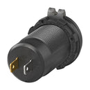 USB-Einbausteckdose 2x Typ A, 1x Typ C + Voltmeter, Auto Steckdose Autoladegerät – APT