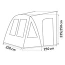 Vorzelt One Beam Air 220x250cm Luftvorzelt Reisevorzelt für Wohnwagen, Wohnmobil – Reimo