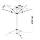 Camping Wäschespinne 15 Meter Leine, Spannweite 152 cm , Höhe 150 cm + Heringe – Haba