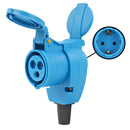 CEE Winkelstecker DUO | CEE & Schuko | 220V 16A | Winkelkupplung | Blau | – APT