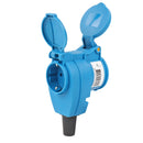 CEE Winkelstecker DUO | CEE & Schuko | 220V 16A | Winkelkupplung | Blau | – APT