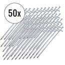 Zeltheringe für harte Böden 50er Set, silber, 23 cm, Stahl – Zeltheringe mit Nagelkopf und Quernagel für extrem harte Böden.