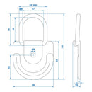 Zurrmulde 89 x 85 mm Bruchlast 1480 kg verzinkt 70 x 62 mm Ringöse – APT