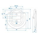 Zurrmulde 83 x 72 mm Bruchlast 1100 kg verzinkt 54 x 42 mm Ringöse – APT