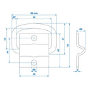 Zurrmulde 2-teilig 42 x 36 mm Bruchlast 1065 kg verzinkt 56 x 37 mm Ringöse – APT